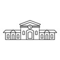 Railway station building icon, outline style Royalty Free Stock Photo