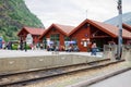 The railway station in Flam village in Norway