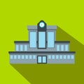 Railway station flat icon Royalty Free Stock Photo