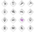 railway station icon set Royalty Free Stock Photo