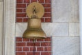 Railway station iron bell on wall