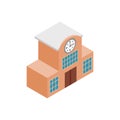 Railway station isometric 3d icon Royalty Free Stock Photo