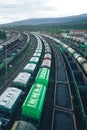 Railway Station with lots of Lines and Freight Trains