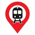 Railway station Map Pointer icon. map pointer with train Vector illustration Royalty Free Stock Photo