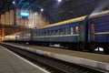 Railway station at night Royalty Free Stock Photo