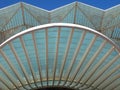 Railway station Oriente in Lisbon, entrance to park of the nations in Portugal Royalty Free Stock Photo