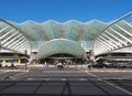 Railway station Oriente in Lisbon, entrance to park of the nations in Portugal Royalty Free Stock Photo