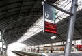 Railway station with panel information Royalty Free Stock Photo