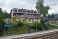 Railway station Ramzova, Jeseniky mountains in Czech Republic. Ramzova is mountain sports and entertainment centre