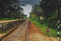 Railway station in Sri Lanka village