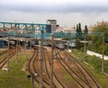 Railway station of suburban trains.Train station Levada, Kharkov, Ukraine, 05/19/2020