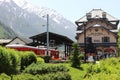 Railway station for train to french Montenvers, Chamonix Royalty Free Stock Photo