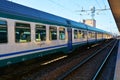 Railway station and train, Treviso city Royalty Free Stock Photo