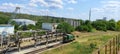 Railway station for unloading and loading petroleum products Royalty Free Stock Photo