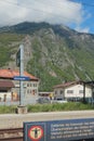 At railway station. Vernayaz, Martigny, Switzerland; 08-05-2017 Royalty Free Stock Photo