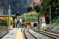 Railway station in the village of el chorro at the end of trail of Caminito Del Rey, Spain