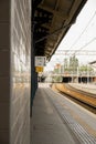 Railway station. The way forward railway for train. Empty Railway track for locomotive. Transportation system Nature Royalty Free Stock Photo