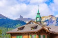 Railway station in Wengen, Switzerland Royalty Free Stock Photo