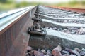 Railway in the steppe, railway background.