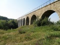 Railway stone bridge .