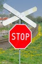 Railway stop sign Royalty Free Stock Photo