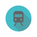 Railway, subway, train long shadow icon. Simple glyph, flat vector of transport icons for ui and ux, website or mobile application