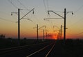 Railway. Sunset.