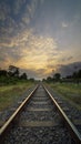 Railway sunset in Indonesia