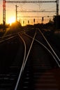 Railway in sunset