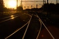 Railway in sunset