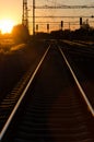 Railway in sunset