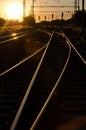 Railway in sunset