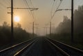 Railway at sunset.