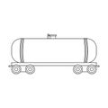 Railway tank car.Oil single icon in outline style vector symbol stock illustration web. Royalty Free Stock Photo