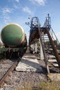 Railway tank with fuel oil. Royalty Free Stock Photo