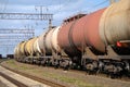 Railway tanks for mineral oil Royalty Free Stock Photo