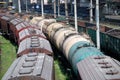 Railway tanks for mineral oil and other cargoes Royalty Free Stock Photo