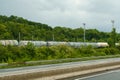 Railway tanks for transporting liquefied gas, fuel and liquid chemicals by rail Royalty Free Stock Photo