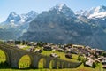 The railway to Almendhubel always at the service of tourists, Murren, Switzerland