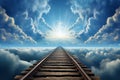 Railway to heaven: surreal skyward journey