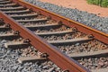 RAILWAY TRACK AT THE COAST Royalty Free Stock Photo