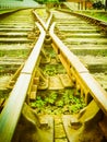 Railway track detail vintage retro Royalty Free Stock Photo