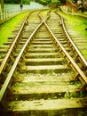 Railway track detail vintage retro Royalty Free Stock Photo