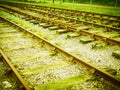 Railway track detail vintage retro Royalty Free Stock Photo