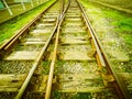 Railway track detail vintage retro Royalty Free Stock Photo