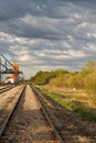 Railway track by grain elevator