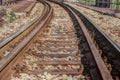 Railway track leading to the distance.