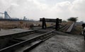 RAILWAY TRACK MAINTENANCE IN THERMAL Royalty Free Stock Photo