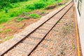 Railway track old transportation. railroad train station Royalty Free Stock Photo