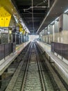 Railway track in Kyoto train station, Japan